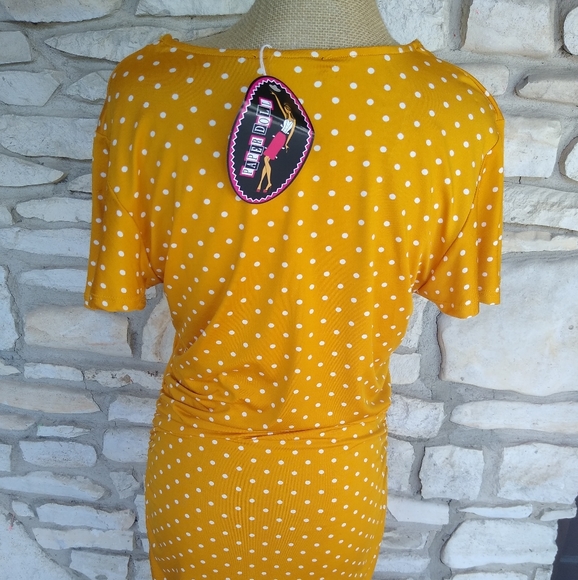 Paper Doll- Mustard Polkadot Dress - Picture 4 of 4